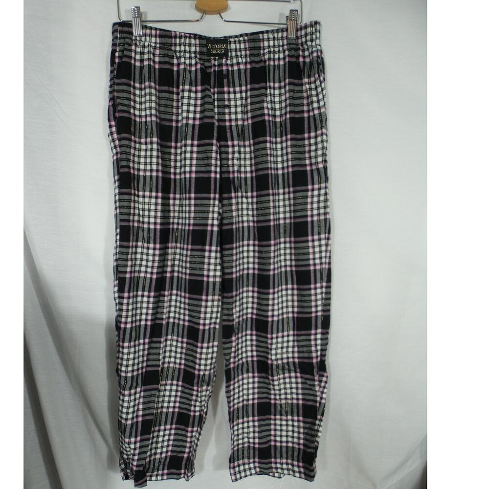 Victoria's Secret Women's Large Lounge/Pajama Pants Plaid Pocket Elastic Waist